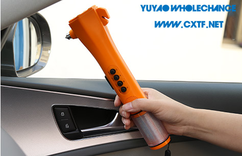 Rechargeable Multifunctional Acousto-optic Alarm Self Rescue Flashlight TL119CF safety hammer break car window glass